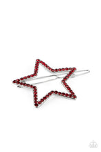 Load image into Gallery viewer, Stellar Standout - Red Rhinestone Star Hair Accessory Paparazzi Accessories