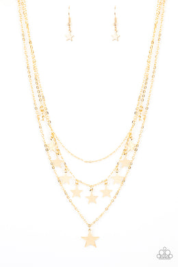 Americana Girl - Gold Necklace Paparazzi Accessories