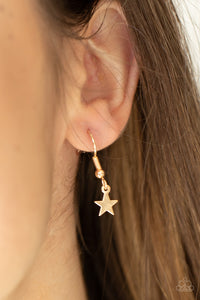 gold,patriotic,short necklace,stars,Americana Girl - Gold Star Necklace