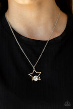 Load image into Gallery viewer, Starry Fireworks - White Rhinestone Star Necklace Paparazzi Accessories