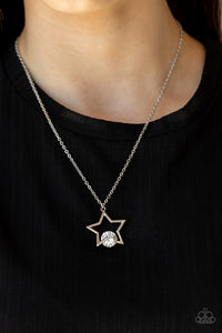 autopostr_pinterest_58290,patriotic,rhinestones,short necklace,stars,Starry Fireworks - White Rhinestone Star Necklace