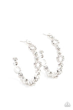 Load image into Gallery viewer, Swoon-Worthy Sparkle - White Rhinestone Hoops Paparazzi Accessories