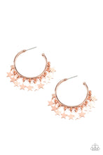 Load image into Gallery viewer, Happy Independence Day - Copper Star Hoop Earrings Paparazzi Accessories