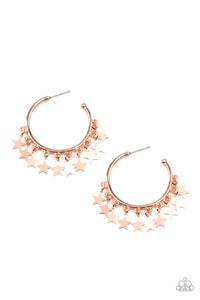 copper,hoops,patriotic,Happy Independence Day - Copper Star Hoop Earrings