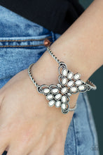 Load image into Gallery viewer, Pleasantly Plains - White Stone Cuff Bracelet Paparazzi Accessories