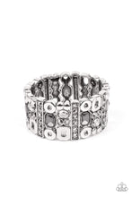 Load image into Gallery viewer, Dynamically Diverse - Silver Rhinestone Stretchy Bracelet Paparazzi Accessories