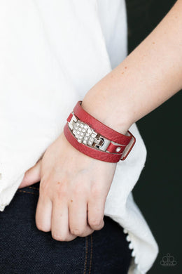 Ultra Urban - Red Leather Bracelet Paparazzi Accessories