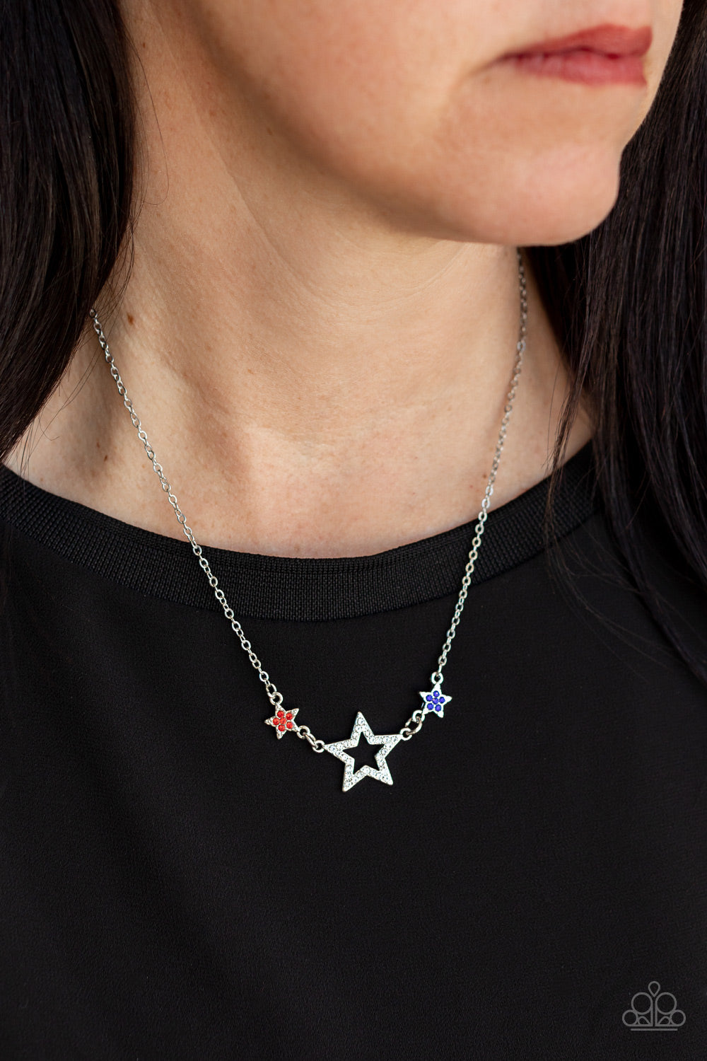 United We Sparkle - Multi Star Rhinestone Necklace Paparazzi Accessories