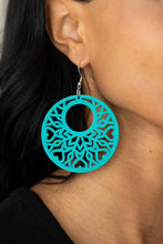 Load image into Gallery viewer, Tropical Reef - Blue Wooden Earrings Paparazzi Accessories