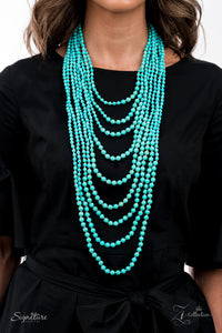 2021 Zi,crackle stone,long necklace,turquoise,The Hilary Zi Collection Necklace
