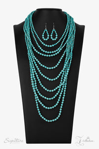 2021 Zi,crackle stone,long necklace,turquoise,The Hilary Zi Collection Necklace