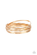 Load image into Gallery viewer, Sensational Shimmer - Gold Bangle Bracelets Paparazzi Accessories