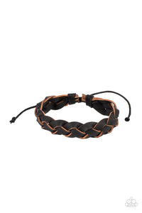 black,leather,pull-tie,urban,SoCal Summer - Black Bracelet