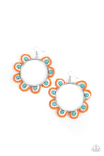 Load image into Gallery viewer, Groovy Gardens - Blue Seed Bead Flower Earrings Paparazzi Accessories