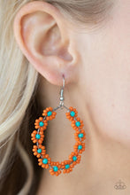 Load image into Gallery viewer, Festively Flower Child - Orange Seed Bead Earrings Paparazzi Accessories