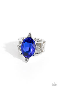 blue,rhinestones,wide back,Sensational Sparkle - Blue Rhinestone Ring