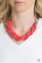 Load image into Gallery viewer, Savannah Surfin Orange Seed Bead Necklace Paparazzi Accessories