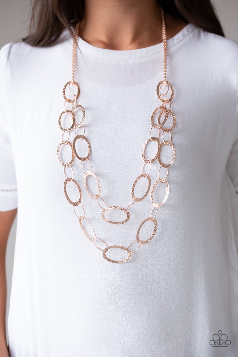 Glimmer Goals Rose Gold Necklace Paparazzi Accessories