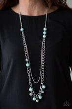 Load image into Gallery viewer, Modern Musical Blue Pearl Necklace Paparazzi Accessories