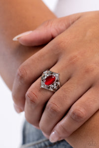 cat's eye,dainty back,red,Countdown to Countess - Red Cat's Eye Ring