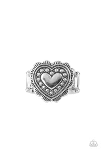 hearts,silver,wide back,Southern Soulmate - Silver Ring
