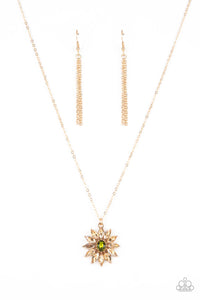 floral,rhinestones,rose gold,short necklace,Formal Florals - Gold Necklace