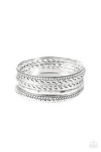 Bangles,silver,Rattle and Roll Silver Bangle Bracelet