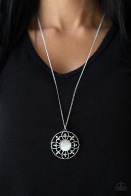 Celestial Compass - White Cat's Eye Necklace Paparazzi Accessories