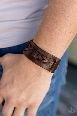 Practical Pioneer - Brown Leather Urban Bracelet Paparazzi Accessories