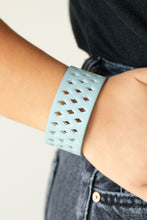 Load image into Gallery viewer, Glamp Champ - Blue Leather Wrap Bracelet Paparazzi Accessories