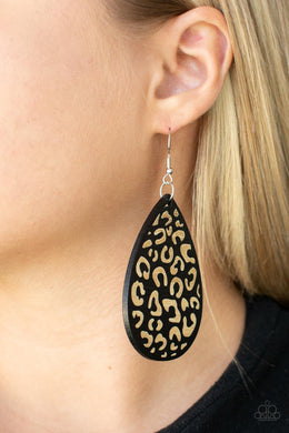 Suburban Jungle - Black Wooden Earrings Paparazzi Accessories
