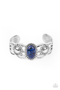 blue,cat's eye,cuff,silver,Solar Solstice - Blue Bracelet