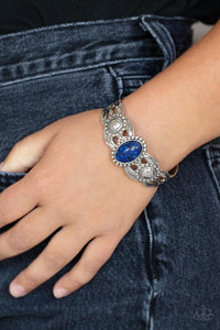blue,cat's eye,cuff,silver,Solar Solstice - Blue Bracelet