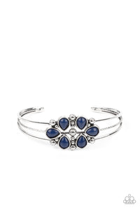blue,cuff,floral,Taj Mahal Meadow - Blue Cuff Bracelet