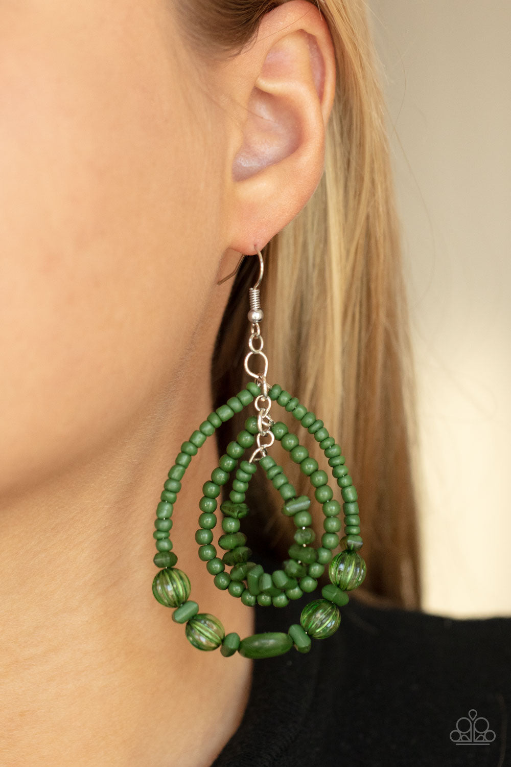 Prana Party - Green Earrings Paparazzi Accessories