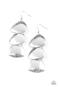 fishhook,silver,Modishly Metallic - Silver Earrings