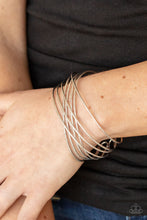 Load image into Gallery viewer, Strike Out Shimmer - Silver Cuff Bracelet Paparazzi Accessories