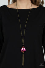 Load image into Gallery viewer, Interstellar Solstice - Brass Oil Spill Gem Necklace Paparazzi Accessories