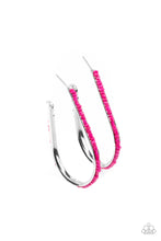 Load image into Gallery viewer, Beaded Bauble - Pink Seed Bead Hoop Earrings Paparazzi Accessories