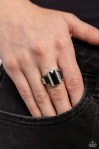 black,dainty back,rhinestones,A GLITZY Verdict - Black Rhinestones Ring