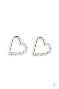 heart,hearts,post,silver,Cupid, Who? - Silver Earrings