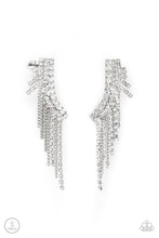 Load image into Gallery viewer, Thunderstruck Sparkle - White Rhinestone Ear Crawler Earrings Paparazzi Accessories