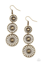 Load image into Gallery viewer, Gazebo Garden - Brass Floral Earrings Paparazzi Accessories