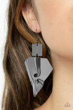 Load image into Gallery viewer, Deceivingly Deco - Black Gunmetal Earrings Paparazzi Accessories
