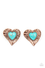 Load image into Gallery viewer, Rustic Romance - Copper Heart Earrings Paparazzi Accessories