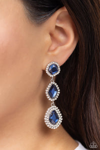 blue,post,rhinestones,Prove Your ROYALTY - Blue Rhinestone Post Earrings
