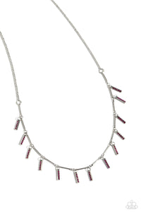 pink,rhinestones,short necklace,Metro Muse - Pink Rhinestone Necklace