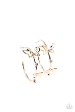 Load image into Gallery viewer, Full Out Flutter - Gold Butterfly Hoop Earrings Paparazzi Acessories