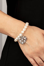 Load image into Gallery viewer, Cutely Crushing - White Pearl Stretchy Bracelet Paparazzi Accessories