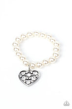 Load image into Gallery viewer, Cutely Crushing - White Pearl Stretchy Bracelet Paparazzi Accessories